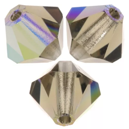 Biconi Preciosa 6 mm - MC Bead Rondell - Black Diamond Glitter x12