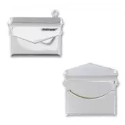 Pendente busta con apertura 18x21,5 mm argentato x1