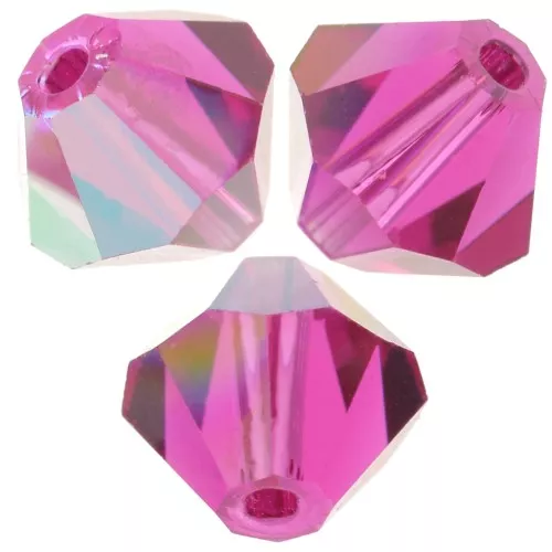 Biconi Preciosa 6 mm - MC Bead Rondell - Fuchsia Glitter x12