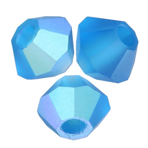 Biconi Preciosa 3 mm - MC Bead Rondell - Capri Blue AB Matt x30