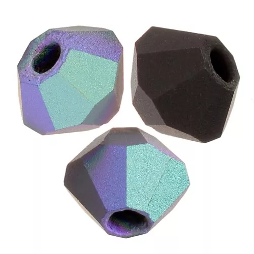Biconi Preciosa 3 mm - MC Bead Rondell - Jet AB Matt x30