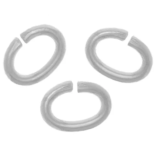 Anelli ovali aperti 7x5x1,2 mm - Placcatura argento fine x50