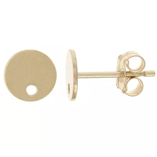 Orecchini a perno tondi da 6 mm con foro - Gold filled x2