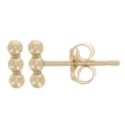 Orecchini a palline piccole a forma di T 6 mm - Gold filled x2