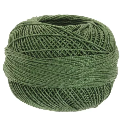 Filo di cotone Lizbeth dimensione 10 - Dark Leaf Green n°676 x111m