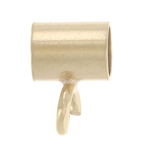 Perlina con clip 4x6 mm per cordoncino da 2,5 mm - Oro (oro laminato) x1