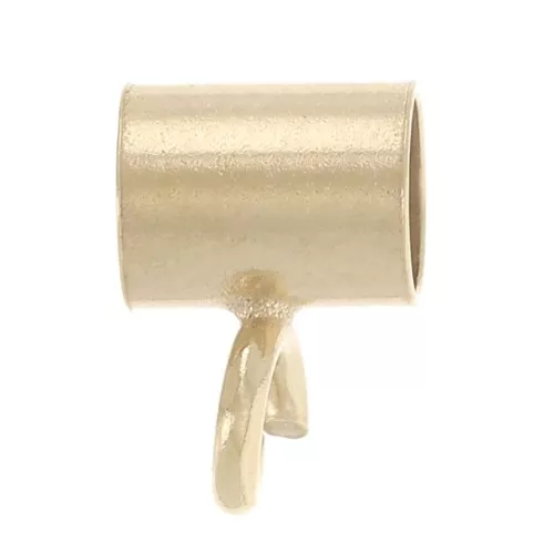 Perlina con clip 4x6 mm per cordoncino da 2,5 mm - Oro (oro laminato) x1