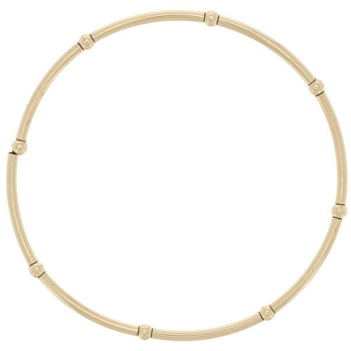 Braccialetto elastico con tubi e perline rotonde - Gold filled x1