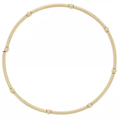 Braccialetto elastico con tubi e perline rotonde - Gold filled x1