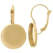 Monachelle portacabochon 30mm per cabochon da 16 mm - Acciaio inox dorato 304L x2