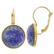 Monachelle portacabochon 30mm per cabochon da 16 mm - Acciaio inox dorato 304L x2