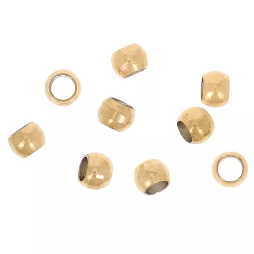 Perle rotonde schiacciabili da 2 mm - Acciaio inossidabile 316 dorato x100