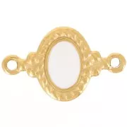 Distanziatore ovale 22x13 mm in resina - Acciaio inox 304L dorato- Avorio x1