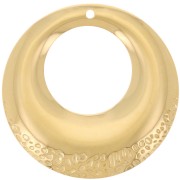 Pendenti rotondi scavati 32 mm - Acciaio inossidabile 316L dorato x2|raw }}