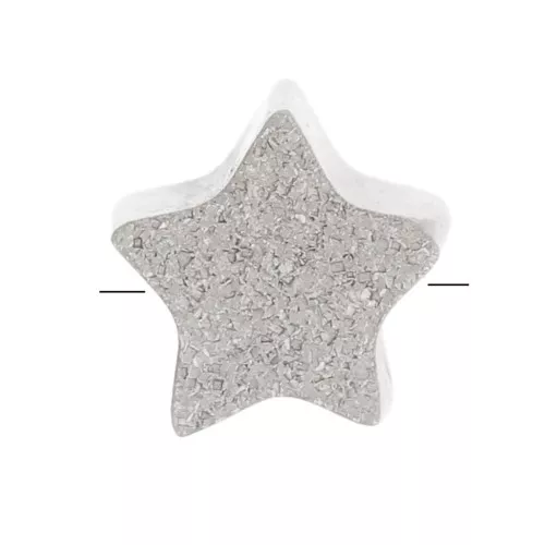 Perlina piatta a stella effetto diamante da 4,5 mm - acciaio inox 304L x1