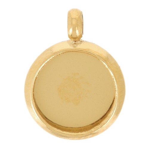 Pendente per cabochon a fondo piatto da 6 mm - Acciaio inossidabile 304L dorato x1