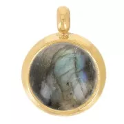 Pendente per cabochon a fondo piatto da 6 mm - Acciaio inossidabile 304L dorato x1