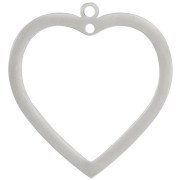 Pendente cuore cavo per lampadario 32x30 mm - Acciaio inox 316L x1