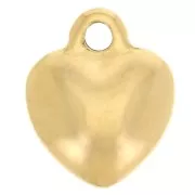 Ciondolo a cuore curvo 12x10 mm - Acciaio inossidabile 304 Gold x1