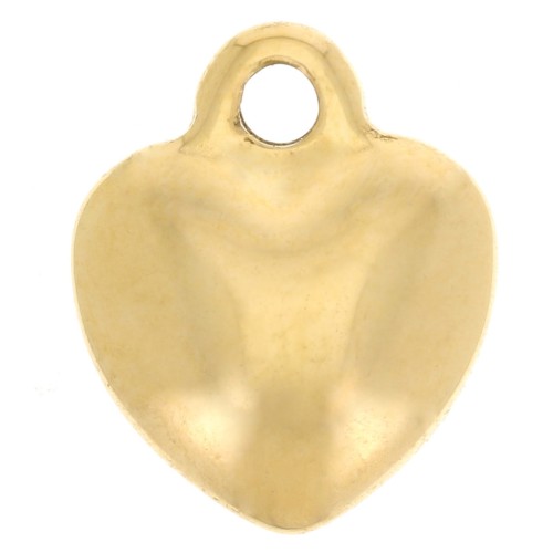 Ciondolo a cuore curvo 12x10 mm - Acciaio inossidabile 304 Gold x1