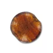 Bombata foglia argento mm. 20 Rose/Topaz x1