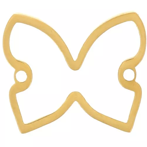 Distanziatore a farfalla traforato 12x14 mm - Acciaio inossidabile 316L dorato x1