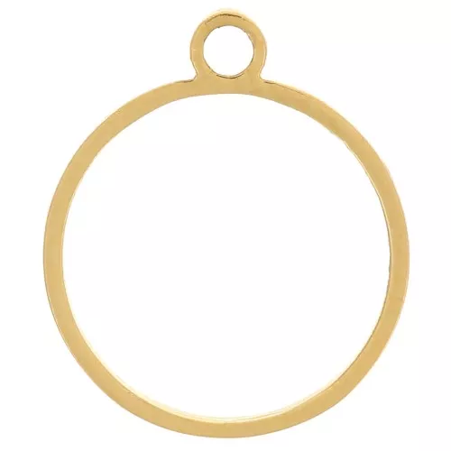 Ciondolo a cerchio cavo da 10 mm - Acciaio inossidabile 316L dorato x1