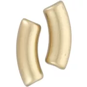 Perline tubolari curve in acrilico opaco 35x11 mm - Oro opaco x6