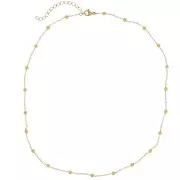 Girocollo forzatina con palline 3mm -Acciaio inossidabile 304L dorato x46cm