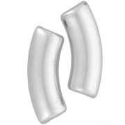 Perline tubolari curve 35x11 mm in acrilico opaco - Argento opaco x6
