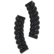 Perline a tubo curvo 32x8 mm in acrilico opaco - Nero x6