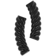 Perline a tubo curvo 32x8 mm in acrilico opaco - Nero x6
