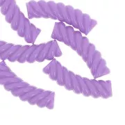 Perline tubolari curve 32x8 mm in acrilico opaco - Violet x6
