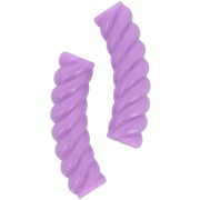 Perline a tubo curvo ritorto in acrilico opaco 32x8 mm - Violet x6