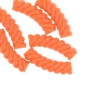 Tubo curvo ritorto 32x8 mm in acrilico opaco - Arancione fluorescente x6