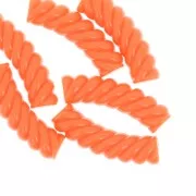 Tubo curvo ritorto 32x8 mm in acrilico opaco - Arancione fluorescente x6