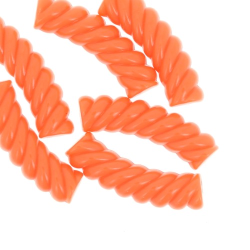 Tubo curvo ritorto 32x8 mm in acrilico opaco - Arancione fluorescente x6