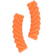 Tubo curvo ritorto 32x8 mm in acrilico opaco - Arancione fluorescente x6