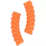 Tubo curvo ritorto 32x8 mm in acrilico opaco - Arancione fluorescente x6