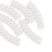 Perline tubolari curve 32x8 mm in acrilico opaco - Avorio x6