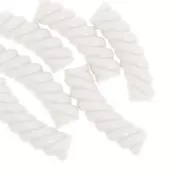 Perline tubolari curve 32x8 mm in acrilico opaco - Avorio x6