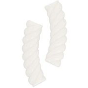 Perline tubolari curve 32x8 mm in acrilico opaco - Avorio x6