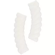 Perline tubolari curve 32x8 mm in acrilico opaco - Avorio x6