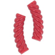 Perline tubolari curve 32x8 mm in acrilico opaco - Rosso x6