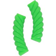 Perline a tubo curvo 32x8 mm in acrilico opaco - Verde fluo x6