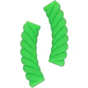Perline a tubo curvo 32x8 mm in acrilico opaco - Verde fluo x6