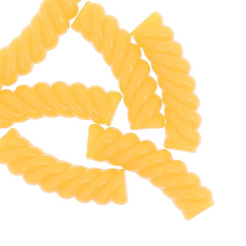 Perline tubolari curve 32x8 mm in acrilico opaco - Giallo x6