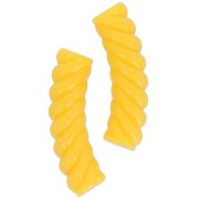 Perline tubolari curve 32x8 mm in acrilico opaco - Giallo x6