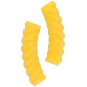 Perline tubolari curve 32x8 mm in acrilico opaco - Giallo x6