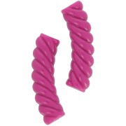 Perline tubolari curve 32x8 mm in acrilico opaco - Fucsia x6